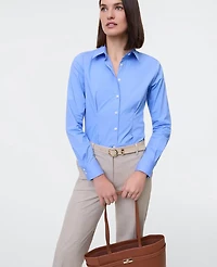 Ann Taylor Fitted Button Down Shirt Soft Cornflower Women's