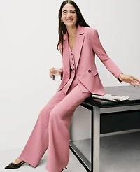 Ann Taylor The Cutaway Blazer Fluid Crepe Smokey Rose Women's