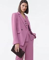 Ann Taylor The Cutaway Blazer Fluid Crepe Smokey Rose Women's