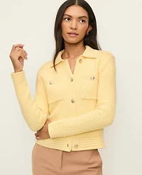 Ann Taylor Textured Stitch Sweater Jacket Women's