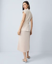 Ann Taylor Petite Crepe Blazer Wrap Midi Dress Ivory Whisper Women's