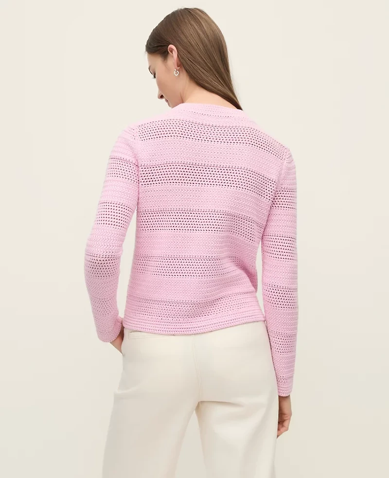 Ann Taylor Mixed Stitch Sweater Jacket Women's