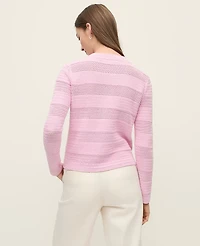 Ann Taylor Mixed Stitch Sweater Jacket Women's