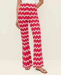 Ann Taylor Chevron Crochet Sweater Pant Smoldering Red Women's