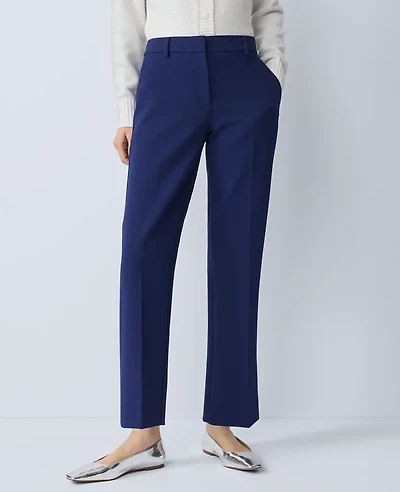 Ann Taylor The Petite Eva Ankle Pant Doubleweave — Curvy Fit Twilight Sea Women's