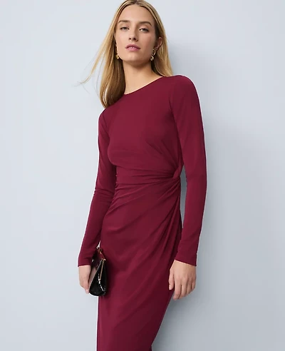 Ann Taylor Petite Crew Neck Twist Sheath Dress Women's