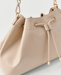 Ann Taylor Drawstring Shoulder Bag Pearl Shadow Women's