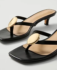 Ann Taylor Leather Flip Flop Heeled Sandal Women's