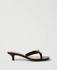 Ann Taylor Leather Flip Flop Heeled Sandal Women's