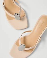 Ann Taylor Leather Flip Flop Heeled Sandal Women's