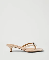 Ann Taylor Leather Flip Flop Heeled Sandal Women's