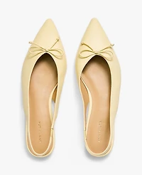 Ann Taylor Weekend Collection Leather Bow Slingback Flat Sun Soaked Women's