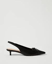 Ann Taylor Leather Bow Slingback Pump Black Women's