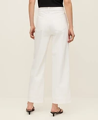 Ann Taylor The Petite Wide-Leg Crop Jean White Women's