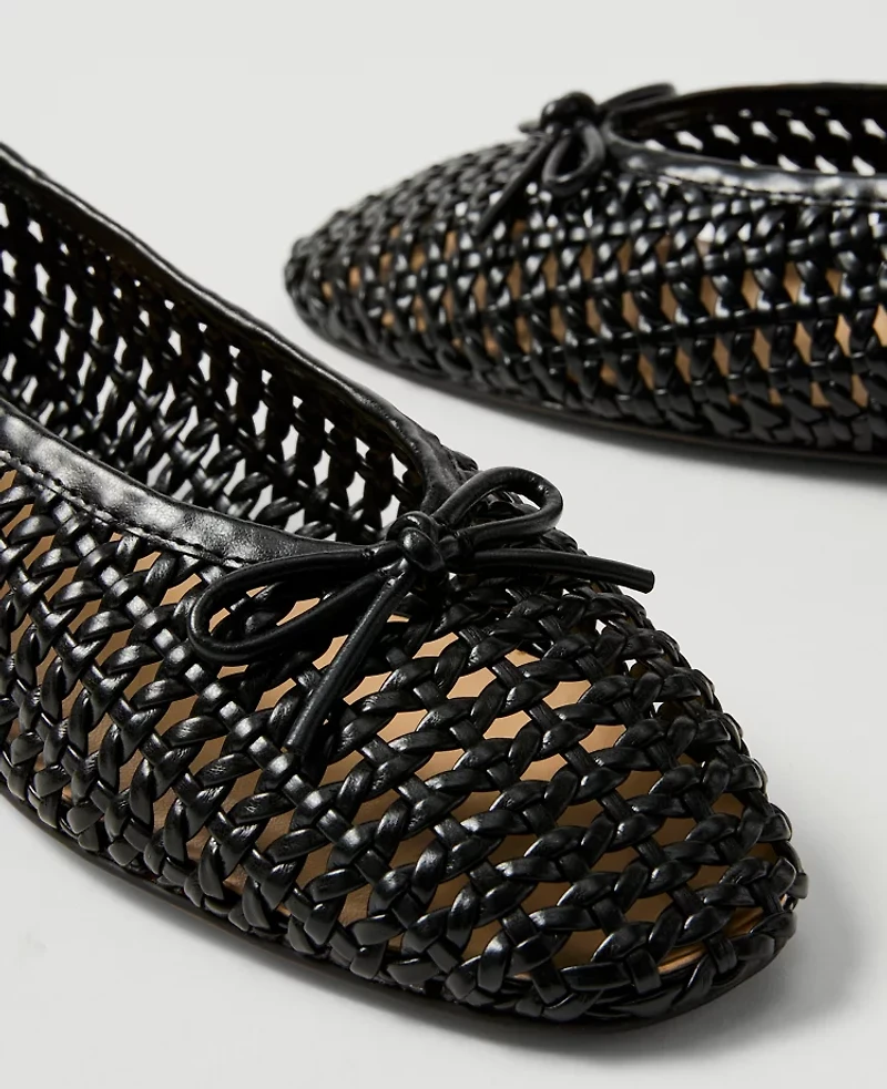 Ann Taylor Weekend Collection Woven Bow Ballet Flat Women's