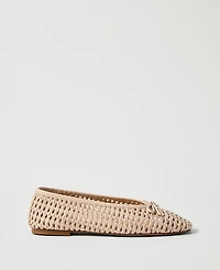 Ann Taylor Weekend Woven Bow Ballet Flat Women's