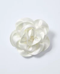 Ann Taylor Satin Rosette Brooch White Women's
