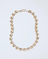 Ann Taylor Hammered Metal Disc Necklace Goldtone Women's