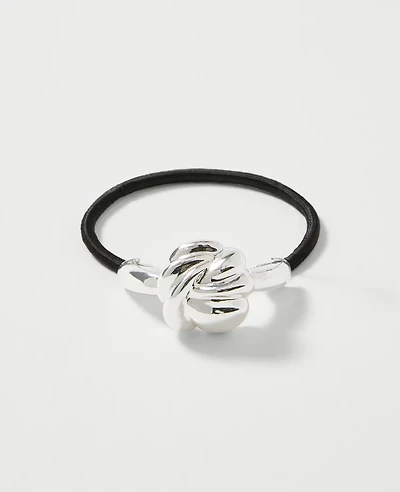 Ann Taylor Knotted Hair Tie Silvertone Women's