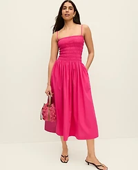Ann Taylor Smocked Flare Maxi Dress Women's