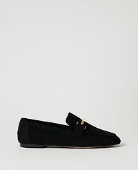 Ann Taylor Chain Embellished Suede Loafer Women's
