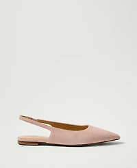 Ann Taylor Suede Slingback Flat Rose Veil Women's