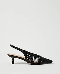 Ann Taylor Woven Nip Toe Slingback Pumps Women's
