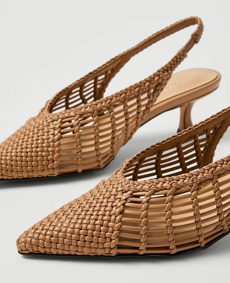 Ann Taylor Woven Nip Toe Slingback Pump Women's