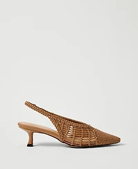 Ann Taylor Woven Nip Toe Slingback Pump Women's