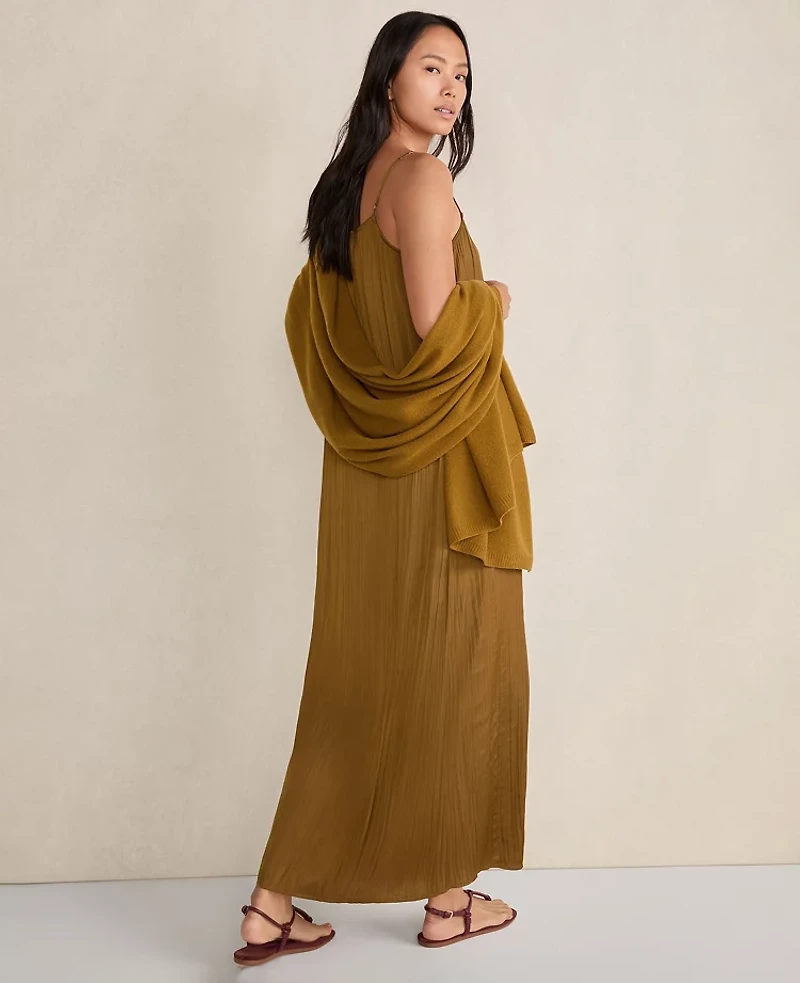 Ann Taylor Haven Well Within Silky Pleated Maxi Dress Dried Moss Women's