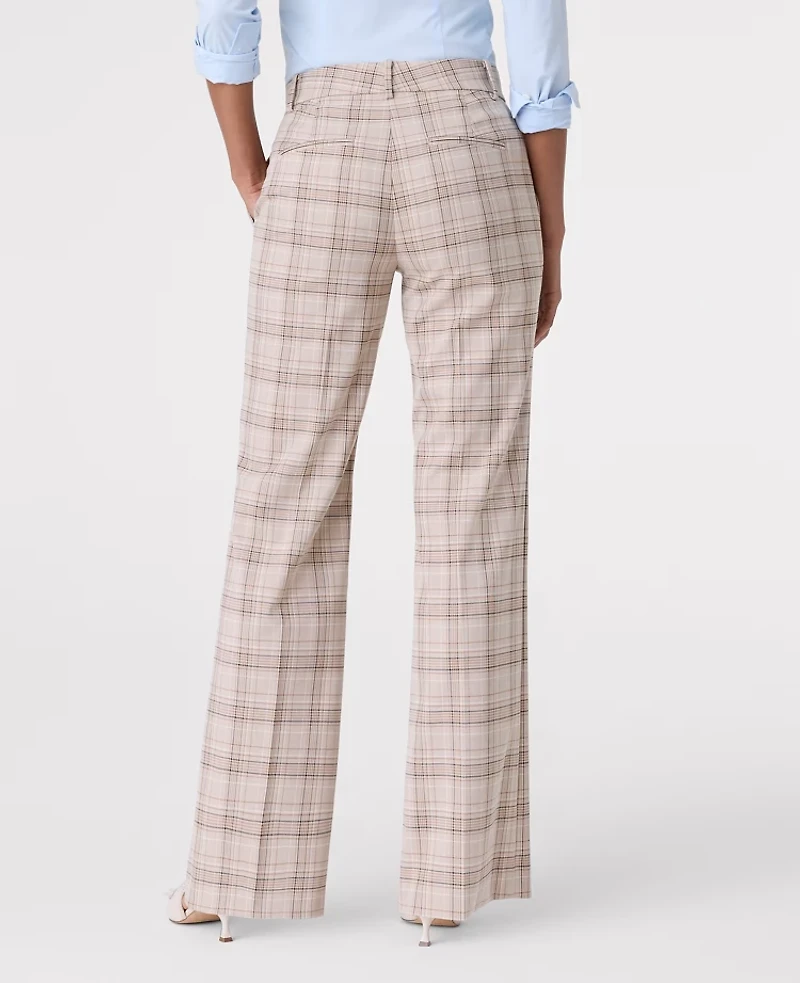 Ann Taylor The Jayne Trouser Plaid - Curvy Fit Tan/Navy Women's