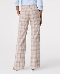 Ann Taylor The Jayne Trouser Plaid - Curvy Fit Tan/Navy Women's