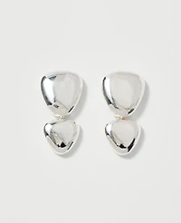 Ann Taylor Double Disc Drop Earrings Silvertone Women's