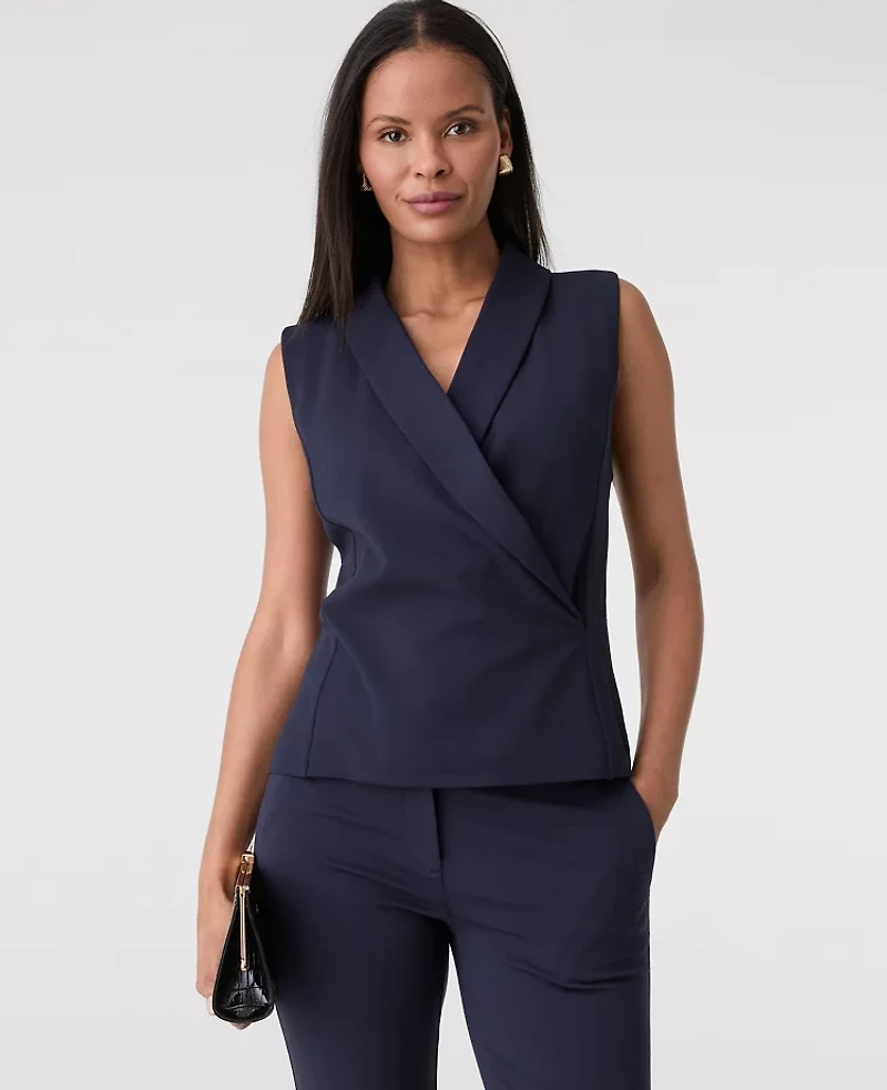 Ann Taylor Shawl Collar Top Night Sky Women's