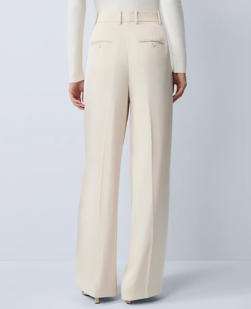 Ann Taylor The Petite Pleated Trouser Satin Feather Women's