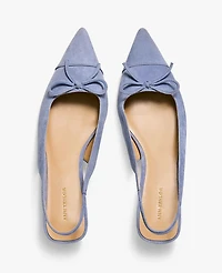 Ann Taylor Suede Bow Slingback Pump Daybreak Dew Women's
