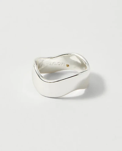 Ann Taylor Metal Wavy Ring Size 7 Silvertone Women's