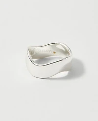 Ann Taylor Metal Wavy Ring Size 7 Silvertone Women's