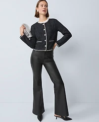 Ann Taylor Petite Metallic Tweed Jacket Navy/Black Women's