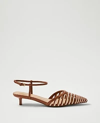 Ann Taylor Metallic Kitten Heel Pump Smoked Paprika Women's