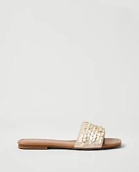 Ann Taylor Embellished Slide Sandal Pearl Ivory Women's