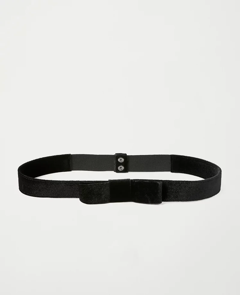 Ann Taylor Velvet Bow Belt Black Women's