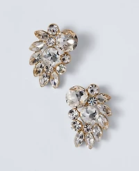 Ann Taylor Crystal Stud Earrings Silvertone Women's