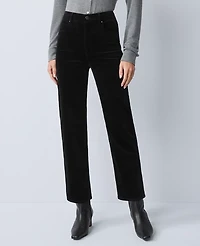 Ann Taylor Petite Weekend Collection Stretch Velvet Pant Black Women's