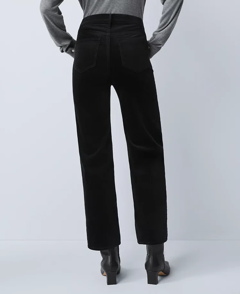 Ann Taylor Petite Weekend Collection Stretch Velvet Pant Black Women's