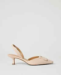Ann Taylor Leather Slingback Pump Pearl Shadow Women's