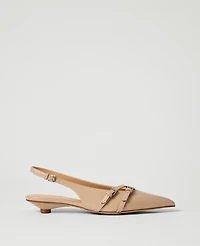 Ann Taylor Strappy Patent Slingback Pump Sandalwood Women's