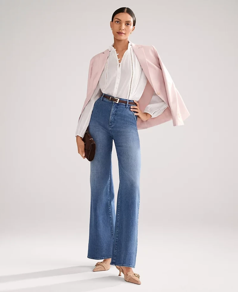 Ann Taylor The Denim Trouser Size 0 Dark Wash Women's