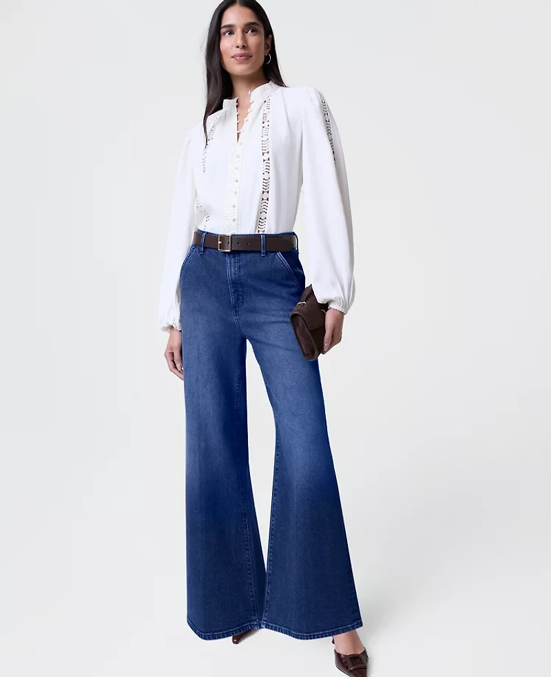 Ann Taylor The Denim Trouser Dark Wash Women's