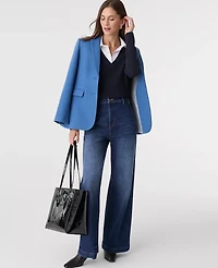 Ann Taylor Collared Mixed Media Sweater Women's